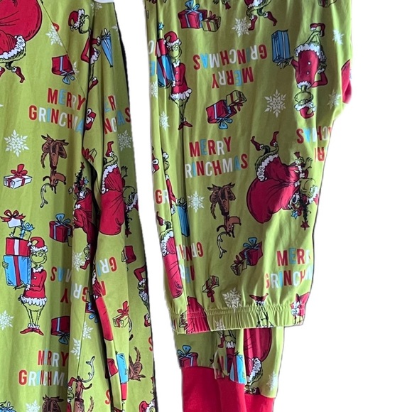 WOMENS SZ MEDIUM DR SUESS THE GRINCH 2 PC PAJAMA OUTFIT - Picture 2 of 6
